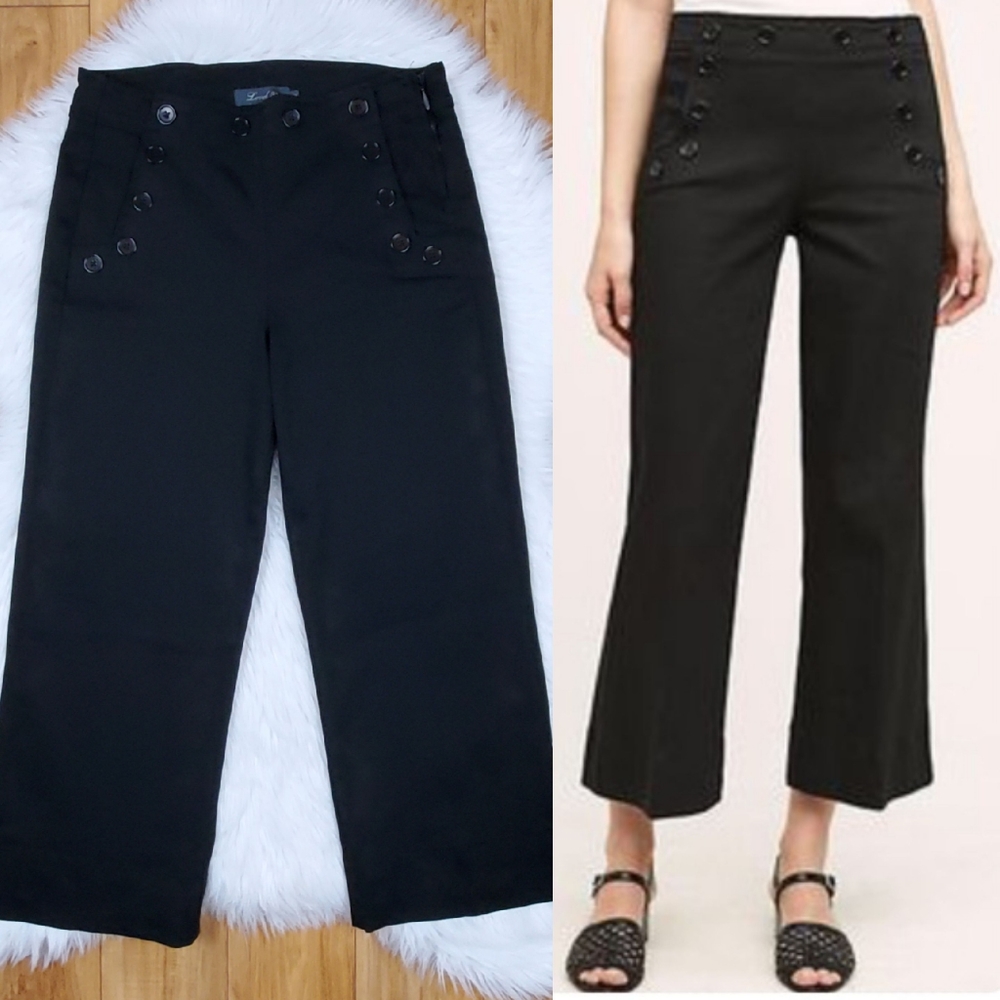 Anthro Level 99 Wide Leg Crop Sailor Pants - Picture 1 of 13
